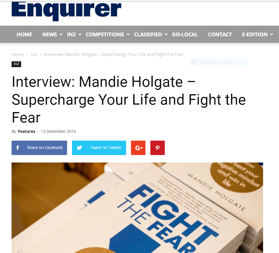Mandie Holgate fight the fear PR journalist