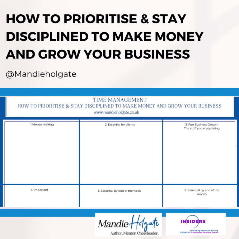Time Management – how to prioritise & stay disciplined to make money and grow your business